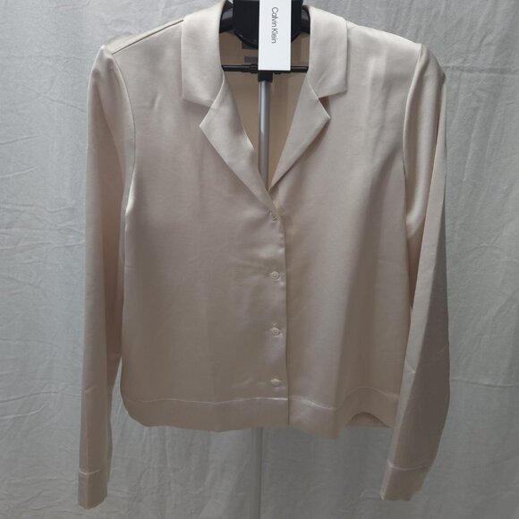Calvin Klein pale gold blouse, classic fit, large size - Picture 1 of 9